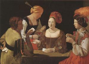 LA TOUR, Georges de The Cheat with the Ace of Diamonds (mk05) China oil painting art